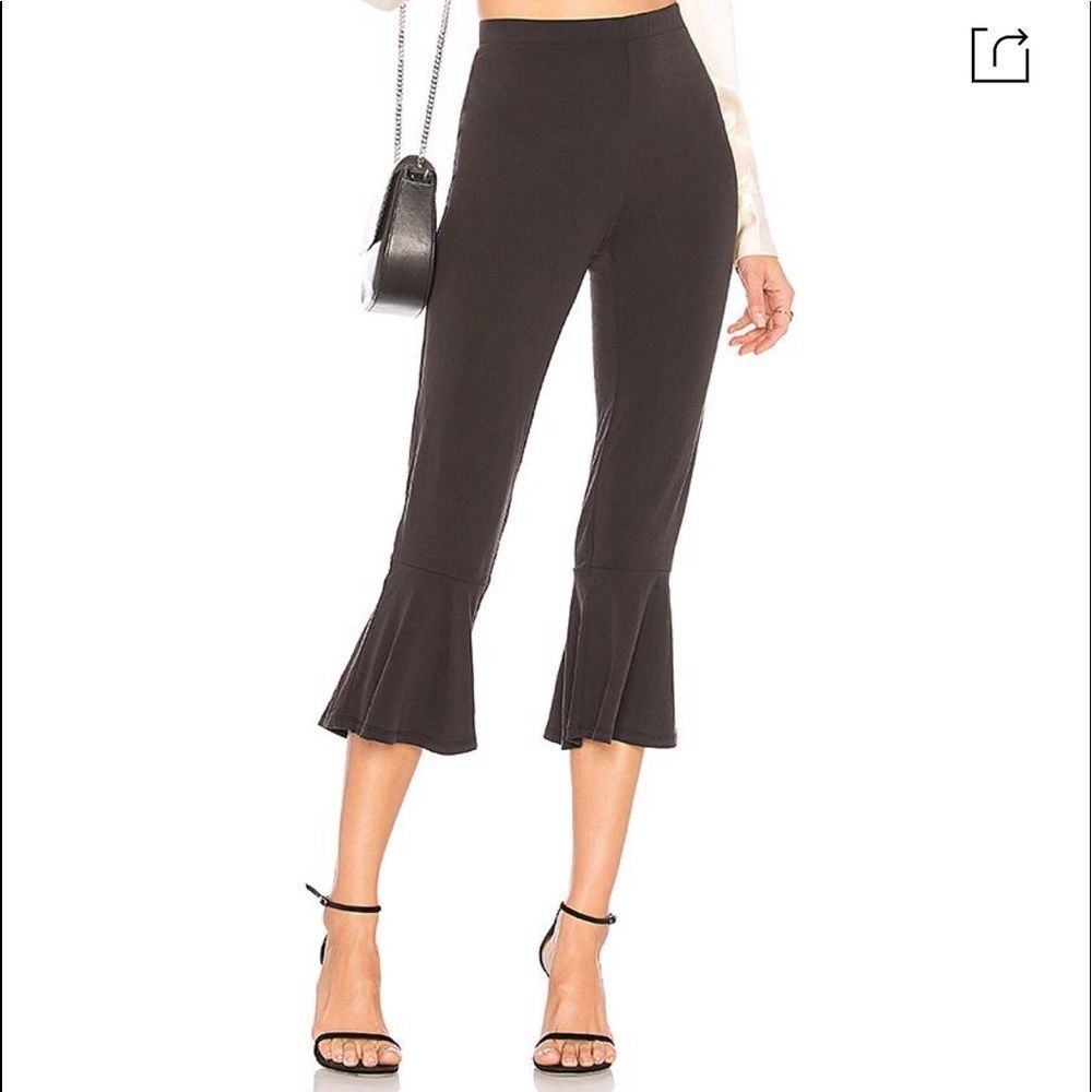 Revolve BB Dakota by Steve Madden Aden Ruffle Hem Lounge Crop Pants Black XS